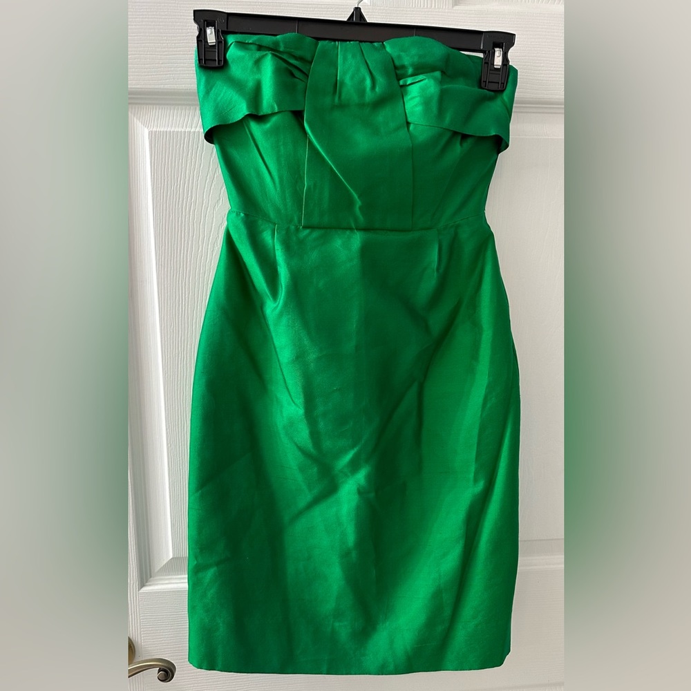 Kate Spade Darcie Strapless Green Cocktail Dress Size 0 Emerald Fit & Flare